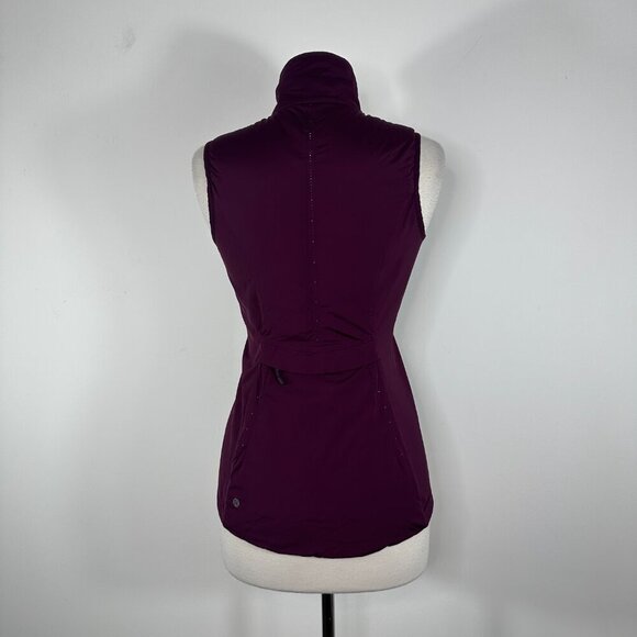 Lululemon Run For Cold Running Vest Plum Full Zip Size 6 Mock Neck - Picture 8 of 16